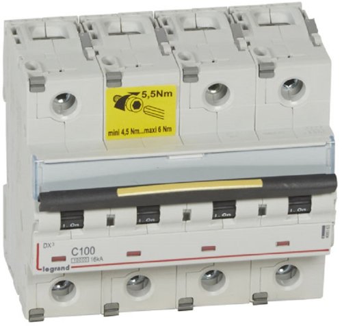 Выключатель автоматический Legrand DX3-E 10000 4п 100А C 16кА картинка